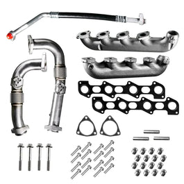 Black Bandit Exhaust Manifold Kit Ford Powerstroke 6.4L - Exhaust Manifold Kit w/ Up-pipe (2008-2010)