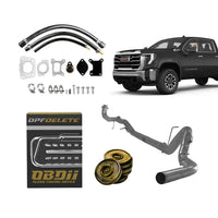 Best L5P delete kit with downpipe-back exhaust, block-off plates, hoses, gaskets, OBD2 tuner and L5P E41 ECU unlock kit.