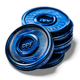 Tuning credits for DPFDelete.com, shown as blue DPF coins used with Duramax LM2 delete kit.